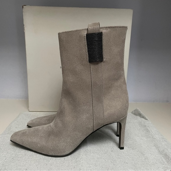 Brunello Cucinelli ankle boots, gray suede, size 38 - Picture 4 of 16